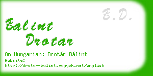 balint drotar business card