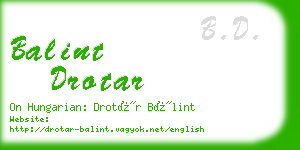 balint drotar business card